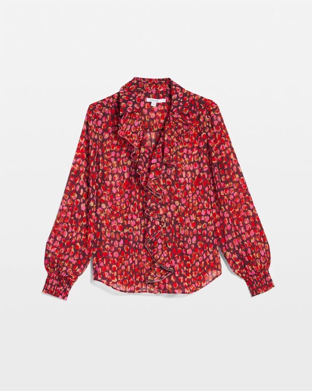 Chiffon Ruffle-Trim Blouse - image 5